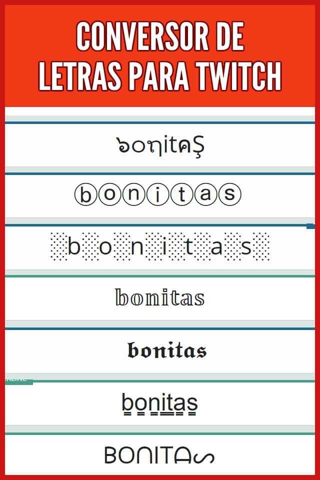 Conversor de letras para twitch - Tipografias y fuentes de letras lindas raras y personalizadas