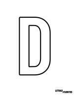 05 Letra D grande para imprimir - BarlowCondense