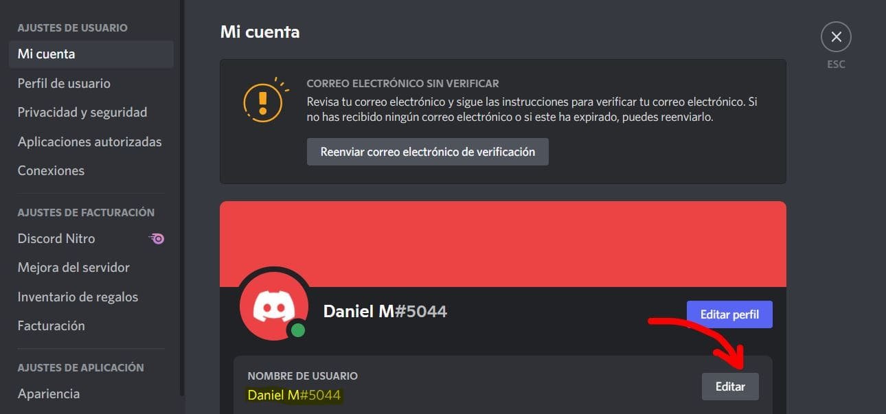 cambiar letras nick Discord 01